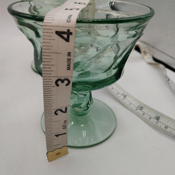 4 Vintage Fostoria Jamestown 4-1/4" Green Champagne Sherbet Goblets Glasses - Picture 4 of 6
